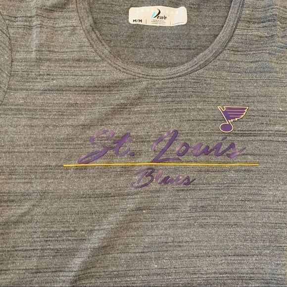 New LEVELWEAR St Louis Blues Hockey Tee Shirt M - Picture 3 of 8